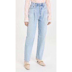 AGOLDE High Rise Fold Waistband Tapered Jeans